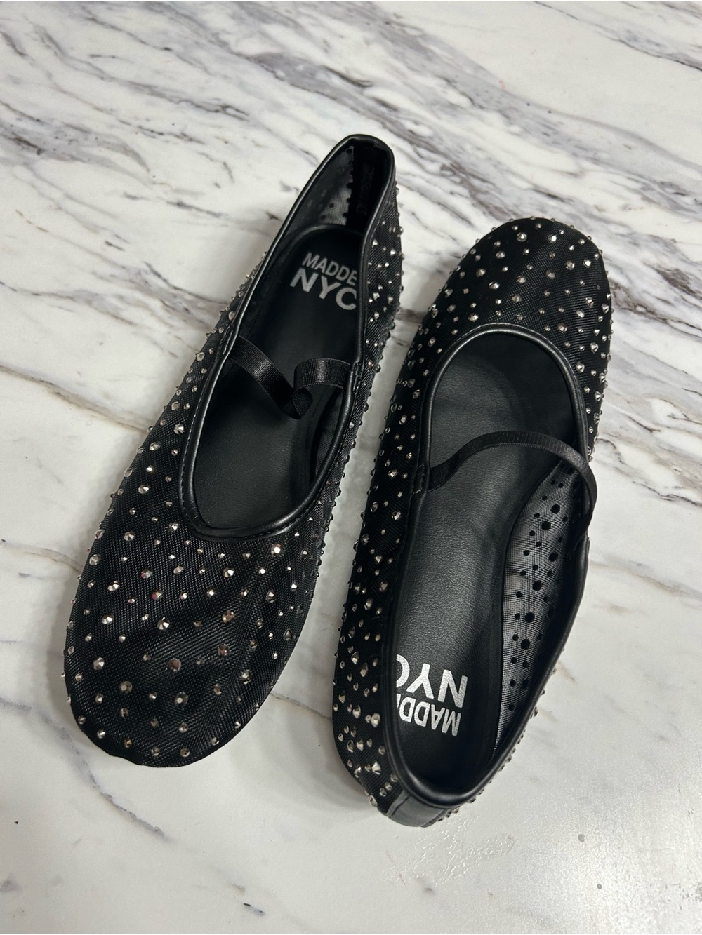 Madden NYC Girls' Black Studded Ballet Sandals